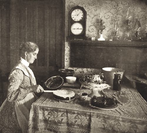 Lady Icing a Cake in the 1890s