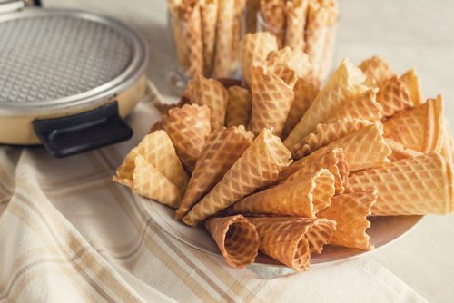 Get Grandma's homemade ice cream cone recipe and make crispy old fashioned wafer cones to enjoy your ice creams and frozen ices. Easy to make and tasty too.