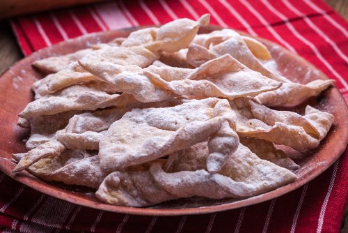 Get traditional Italian bow tie cookie recipes and make wanda (gloves) and angel wings. So easy to deep fry, sprinkle with sugar and enjoy. Crunchy delicious!