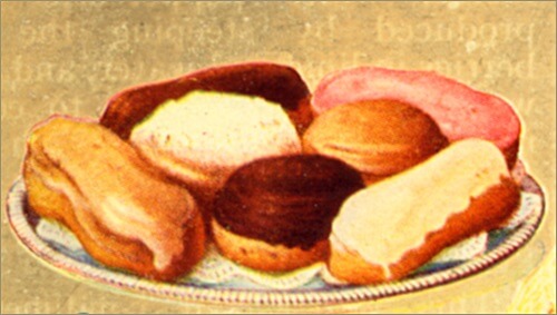 Traditional Iced Eclairs on a Serving Dish