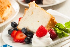 Angel Food Cake with a Cut Slice