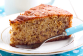 Banana Cake Still in its Glass Baking Dish