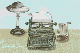 Retro Typewriter Illustration