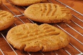 Retro Peanut Butter Cookies on a Wire Cooling Rack